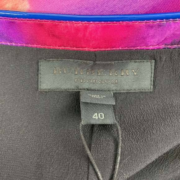 BURBERRY PRORSUM Spring 2015 Multi-Color Silk Cotton Abstract Skirt - Picture 6 of 7